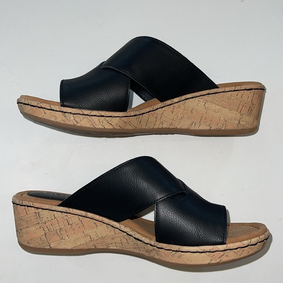 b.o.c. sandals wedge toe-loop black size 9 NWT - Picture 6 of 15
